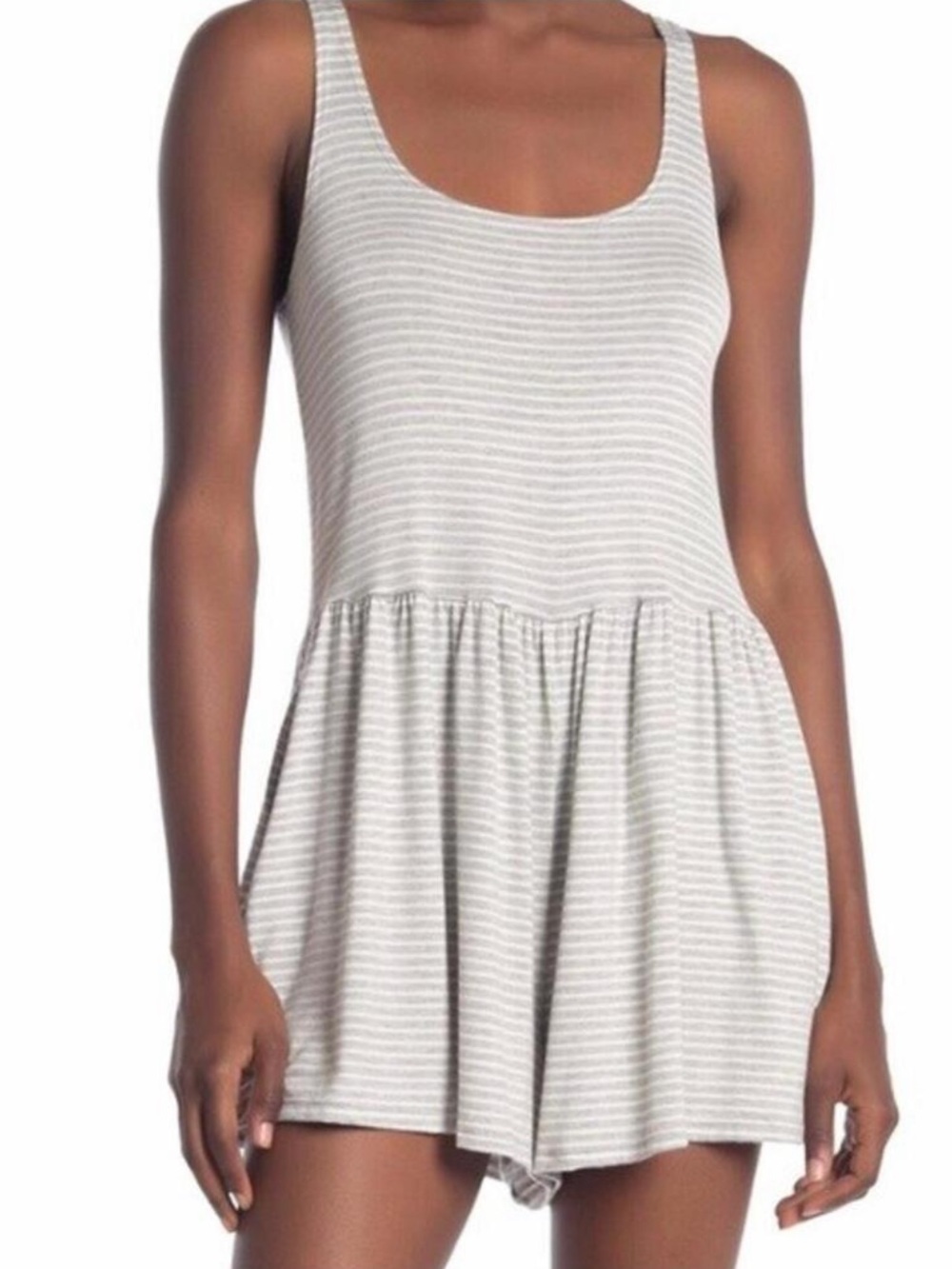 NWT Splendid Women’s Soft and Sweet Gray And White Striped Romper, Size S
